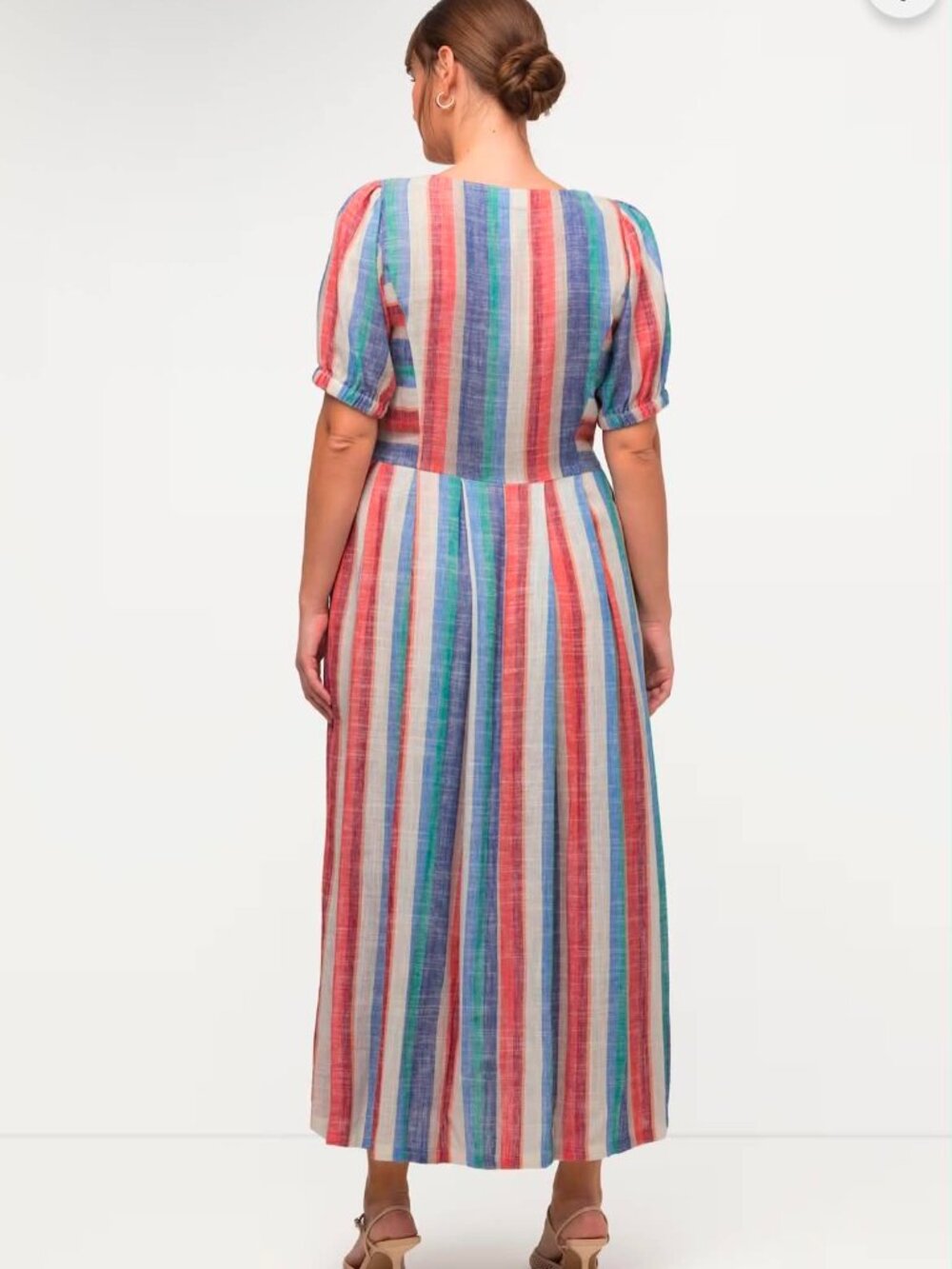 Ulla Popken Striped Linen Blend Button Front Dress size 20 - Picture 3 of 11